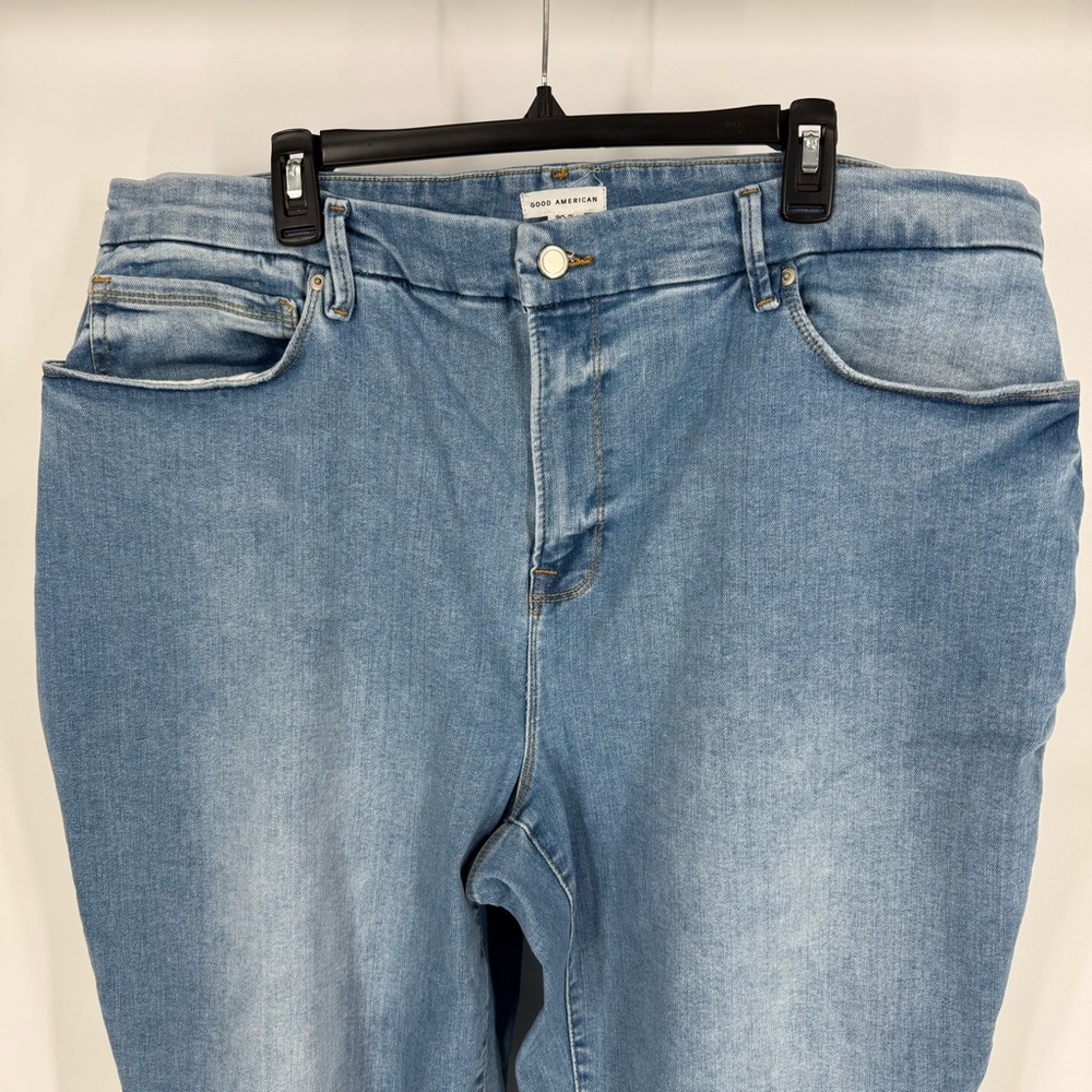 Good American High Rise Skinny Jeans Stretch Denim‎ Cropped Ankle Womens 20 26 - Picture 2 of 12